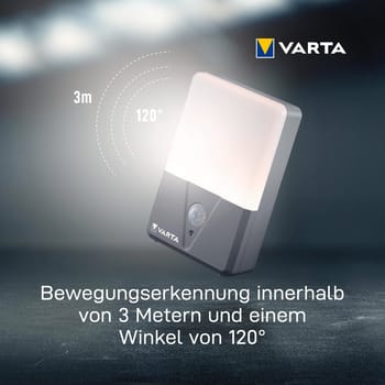 Luce Esterno Con Sensore Di Movimento Varta TWINP - IP44, 40 Lumen, 7m Fascio, Con Nastro Adesivo - Foto 4