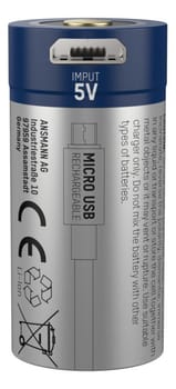 Li-Ion Akku 16340 / RCR123 850 mAh mit Micro-USB Ladebuchse
