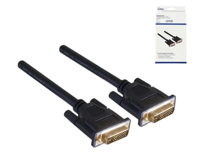 DVI-Digital Dual Link Kabel, 24+1 Stecker / Stecker, vergoldete Kontakte, mehrfach geschirmt, schwar