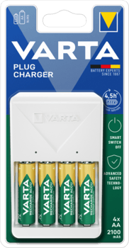 Ladegerät Plug Charger 4x AA 56706 2100mAh