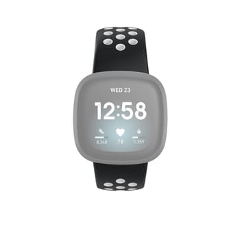 Sportarmband für Fitbit Versa 3/Sense, atmungsaktiv, universal, Schwarz/Grau