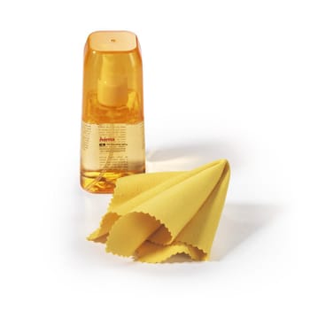 HAMA Bildschirmreiniger, Spray + Reinigungstuch, 95 ml, TV + Büro