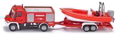 Unimog Feuerwehr mit Boot