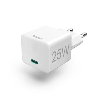 Schnellladegerät, USB-C, PD/Qualcomm®, Mini-Ladegerät, 25 W, Weiß