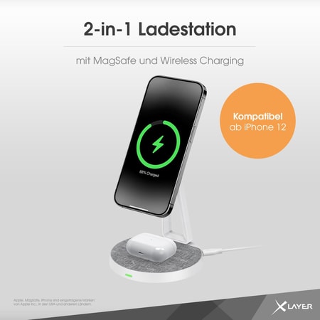MagFix Pro 2 in 1 Ladestation 15W Grey/White Kabel - bei expert kaufen