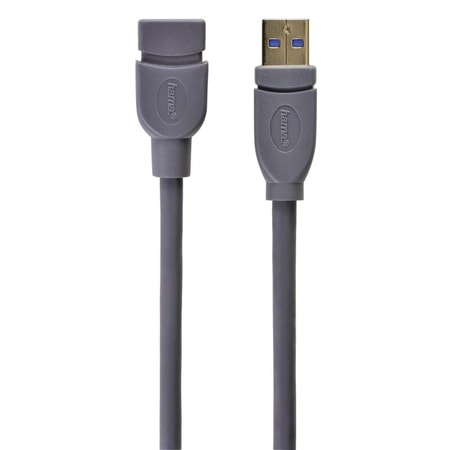 USB-3.0-Verlängerungskabel, vergoldet, geschirmt, Grau, 1,80 m