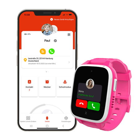 XGO3 Kinder-Smartwatch in Pink, Begleiter im Familienalltag