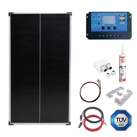Solarpanel 100w CamperGold® 200W Solar Komplettset Für Camper, Wohnwagen Wohnwagen Solaranlage 100w