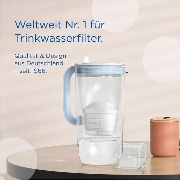 BRITA Wasserfilter Glas Wasserfilter-Kanne hellbla