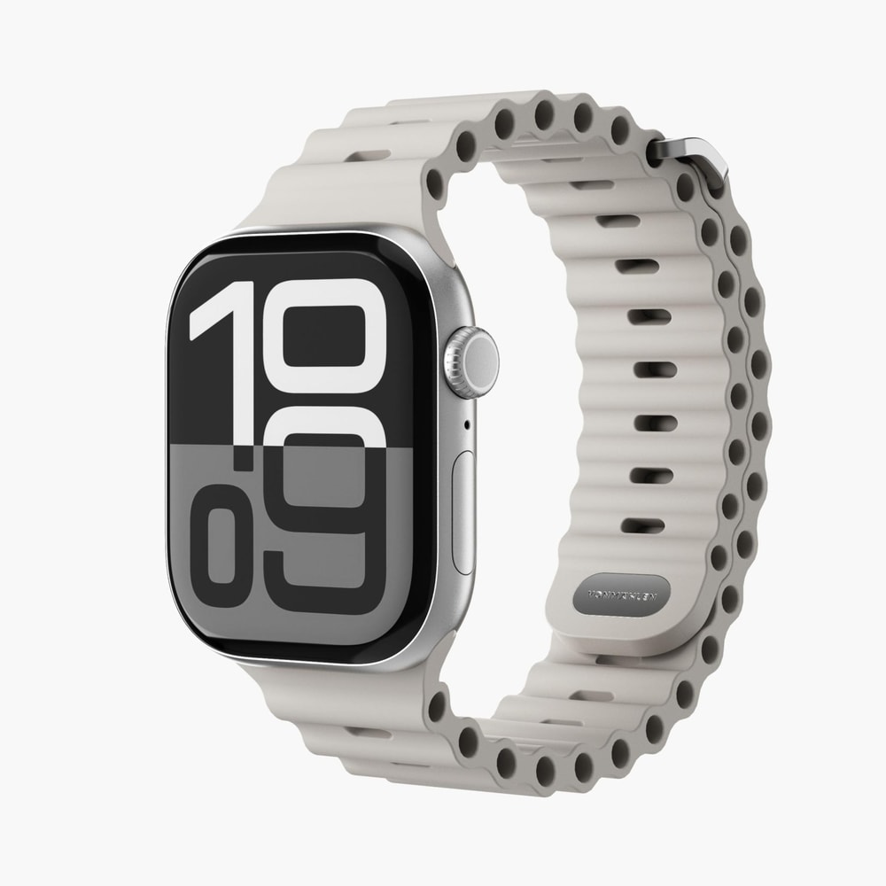 Watch Strap - Wave Band 2 - Armband für Apple Watch 40 / 41 / 42 mm, Cream Armband