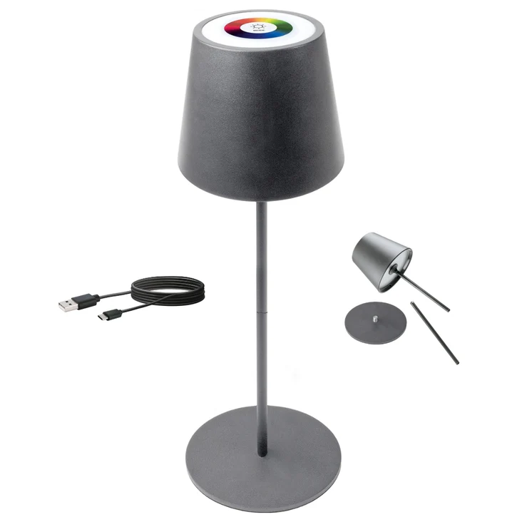 RGB Tischleuchte mit Touchsteuerung Anthrazit