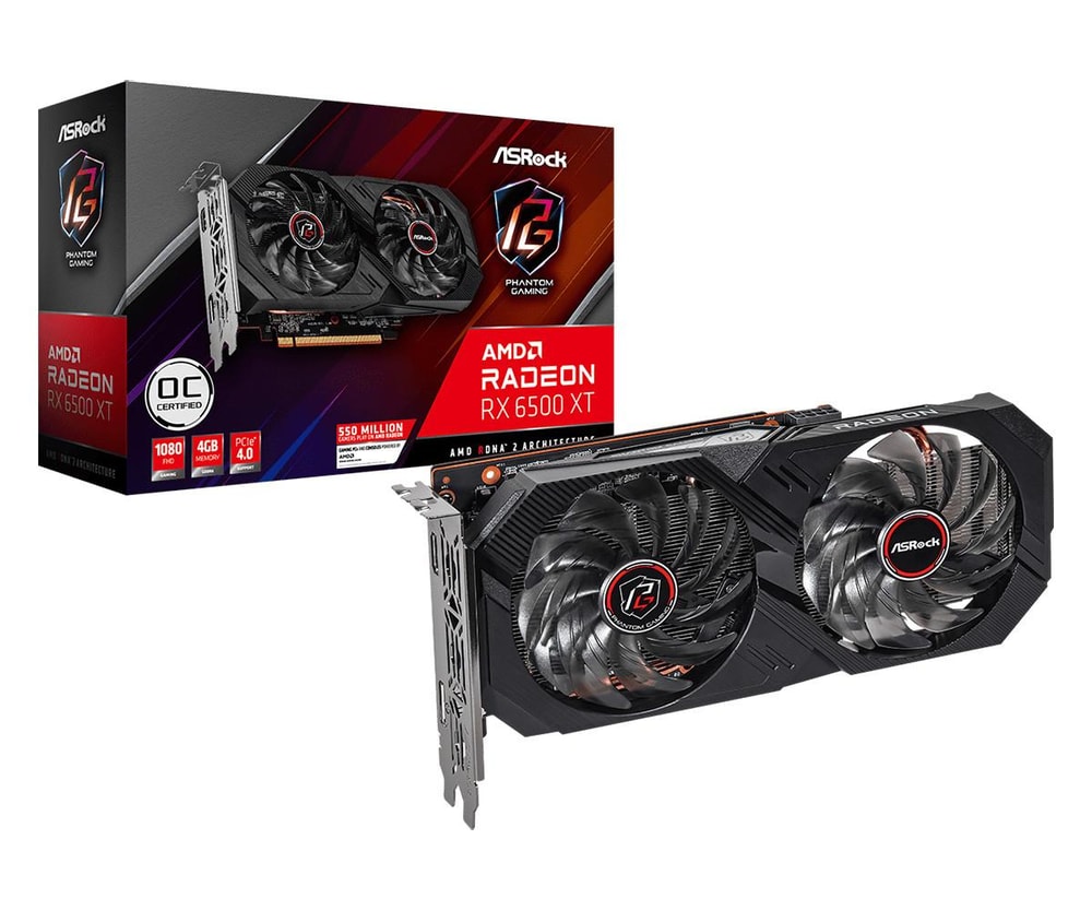 VGA Radeon RX 6500 XT 4GB Phantom Gaming D OC Grafikkarte