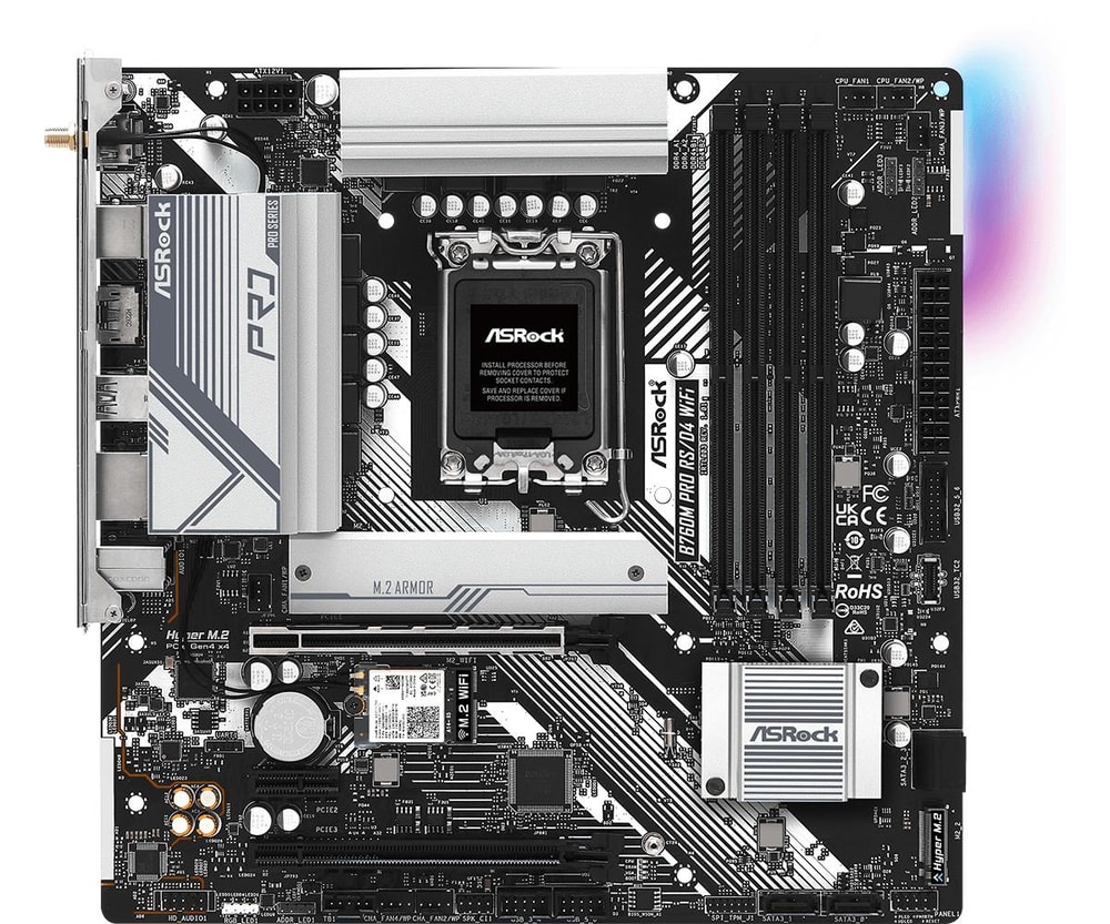 B760M Pro RS/D4 WiFi, DDR4, LGA 1700, micro ATX Mainboard