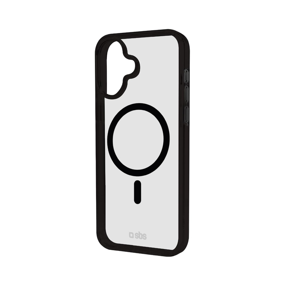 Case für iPhone 16 mit farbigen Rändern, kompatibel mit MagSafe Aufladung, Schwarz