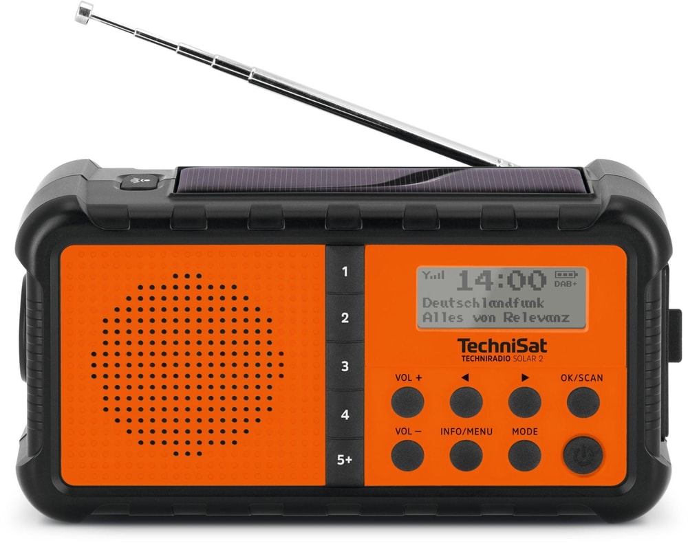 TECHNIRADIO SOLAR 2 Orange/Schwarz DAB+ Radio