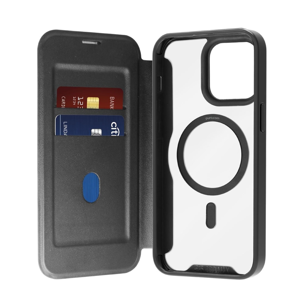 Book Mag 2 Case for iPhone 16 Pro Max, Schwarz