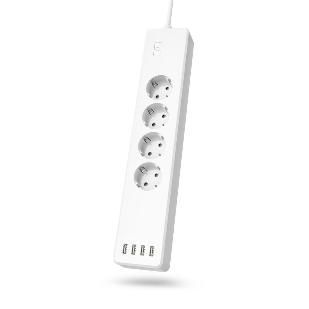 Smarte WLAN-Steckdosenleiste 4-fach, einzeln schaltbar, Überlastsch., 4xUSB (00176628)