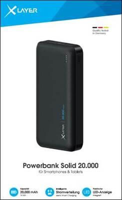 Powerbank Solid 20.000-mAh, Black