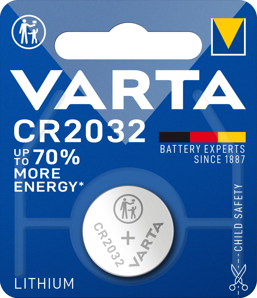 5 x Varta CR 2032 6032 3V Lithium Batterie Knopfzelle 220mAh im 1er Blister 