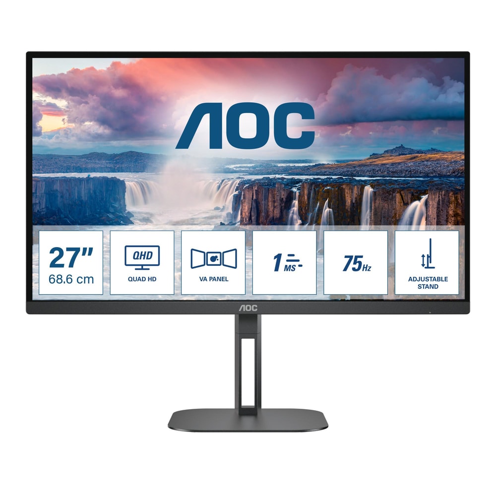 Monitor Q27V5N/BK, Schwarz, 27 Zoll, WQHD, VA, 75 Hz, 4 ms