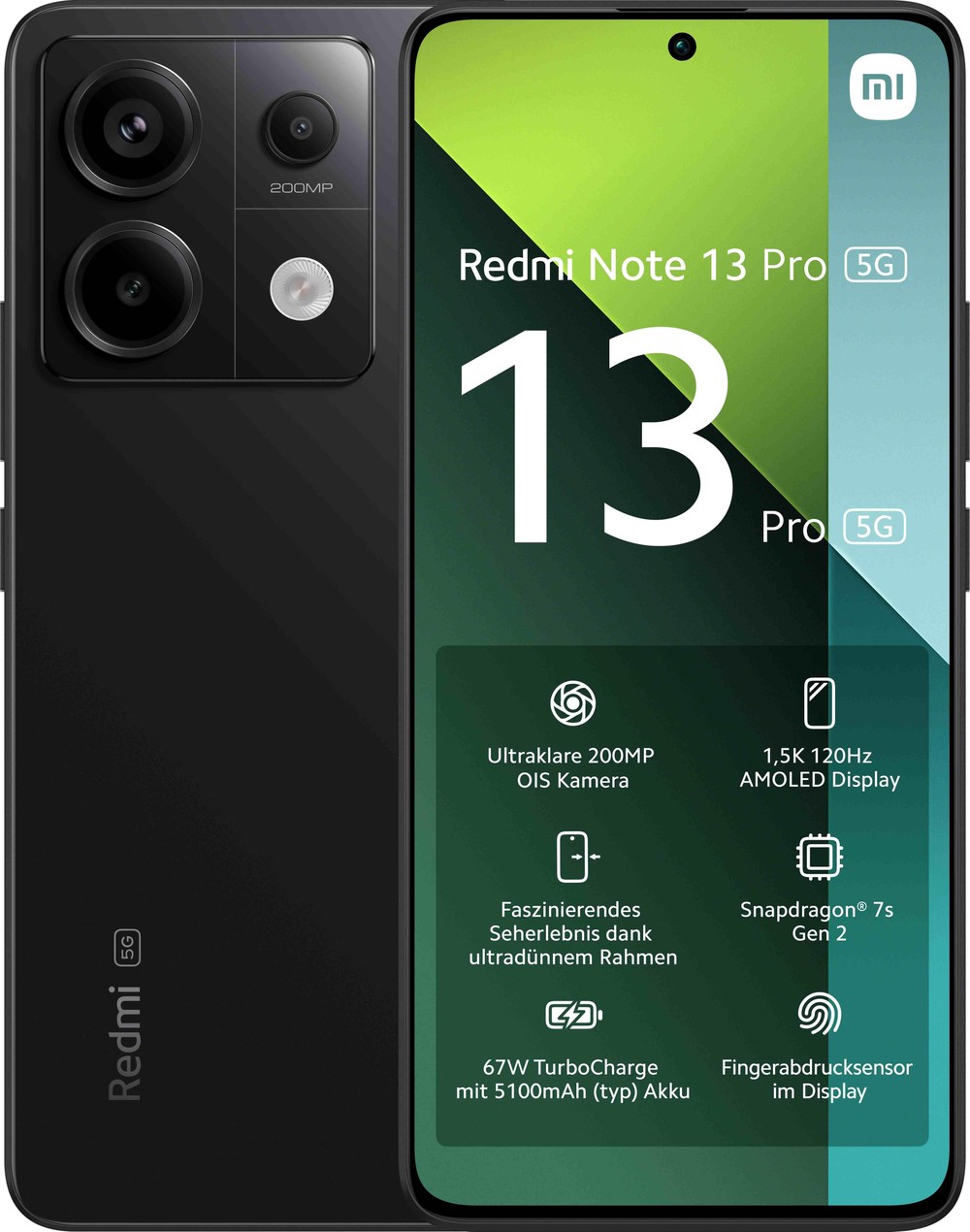 Redmi Note 13 Pro 5G 8GB + 256GB Midnight Black Smartphone