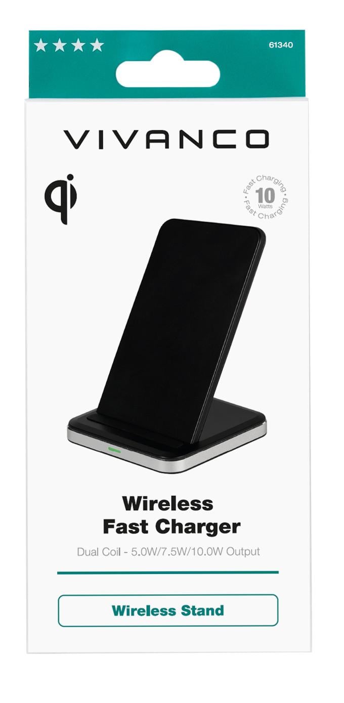 Wireless Fast Charger, Stand Alu, QI Induktions-Ladegerät, 10W (61340)
