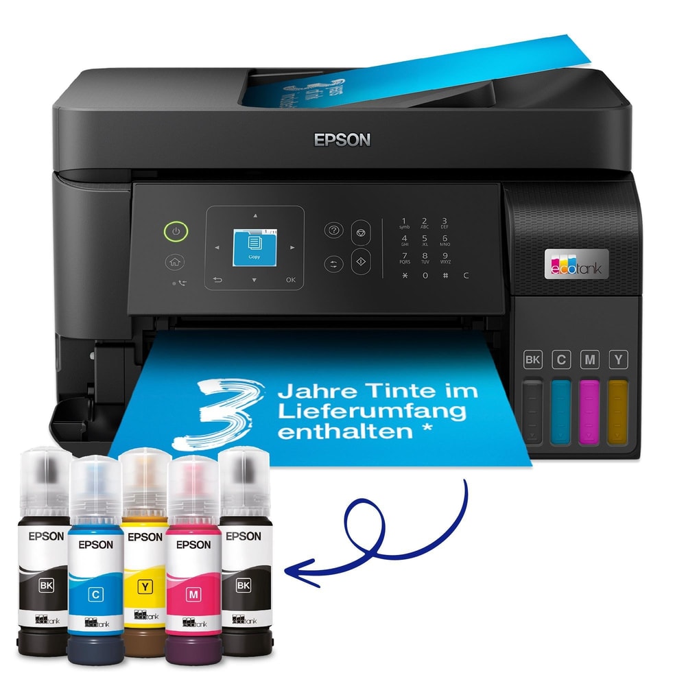 EcoTank ET-4810 A4-Multifunktions-Wi-Fi-Tintentankdrucker mit Tinte für bis zu 3 Jahre, Schwarz