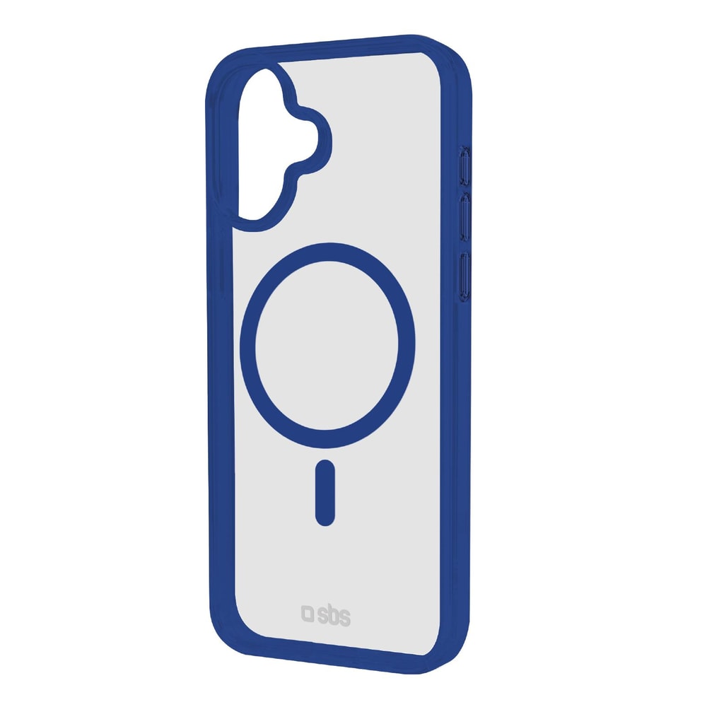 Case für iPhone 16 mit farbigen Rändern, kompatibel mit MagSafe Aufladung, Blau