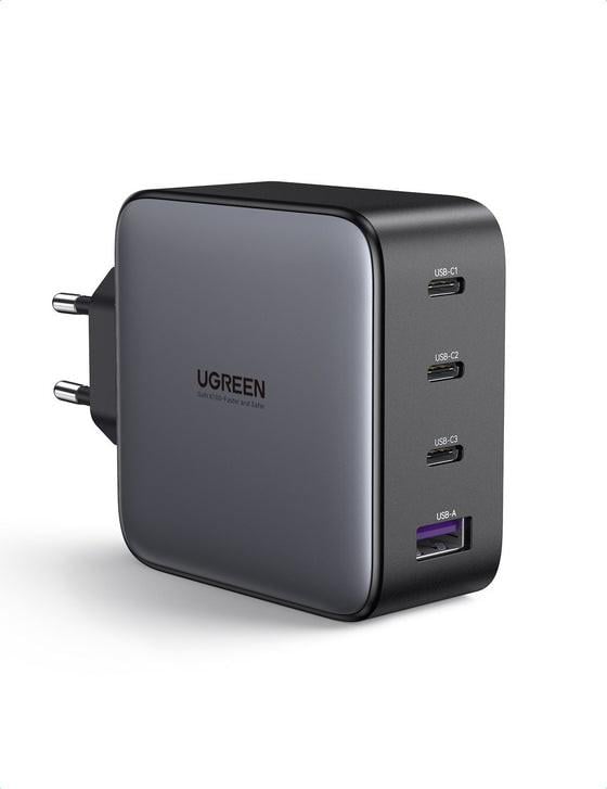 100W GaN Ladegerät, USB-A, USB-C, Grau