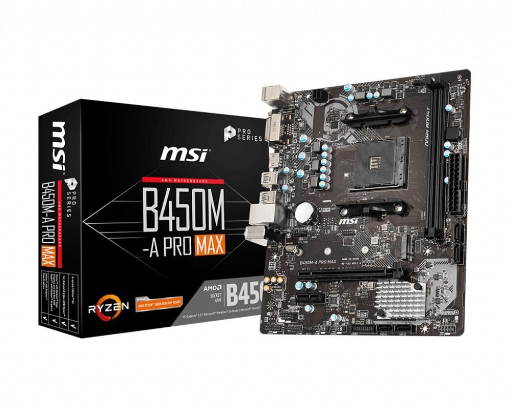 B450M-A PRO MAX, DDR4, AM4, Micro ATX Mainboard