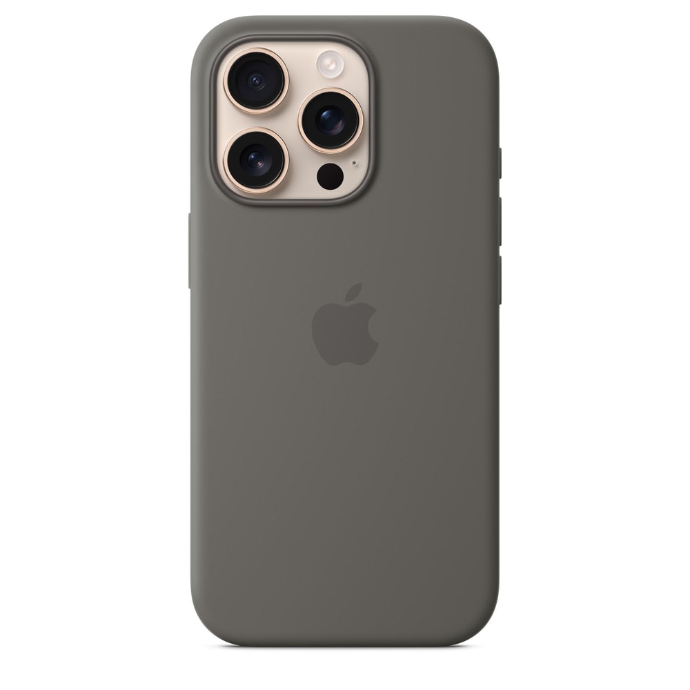 iPhone 16 Pro Silikon Case mit MagSafe - Steingrau