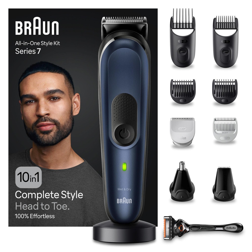 All-In-One Styling Set MGK7421, 10-in-1 Set für Bart, Haare, Bodygrooming