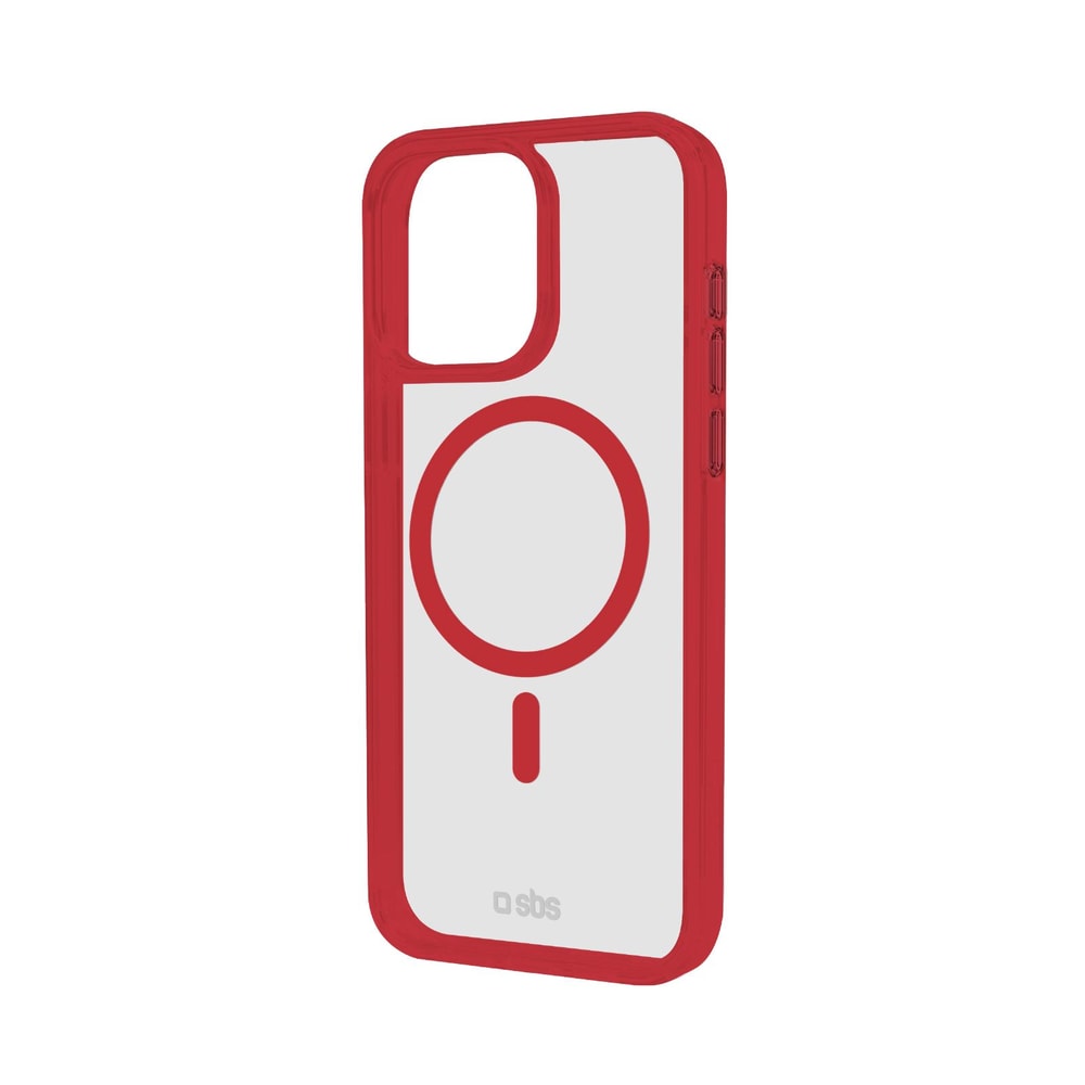 Case für iPhone 16 mit farbigen Rändern, kompatibel mit MagSafe Aufladung, Red
