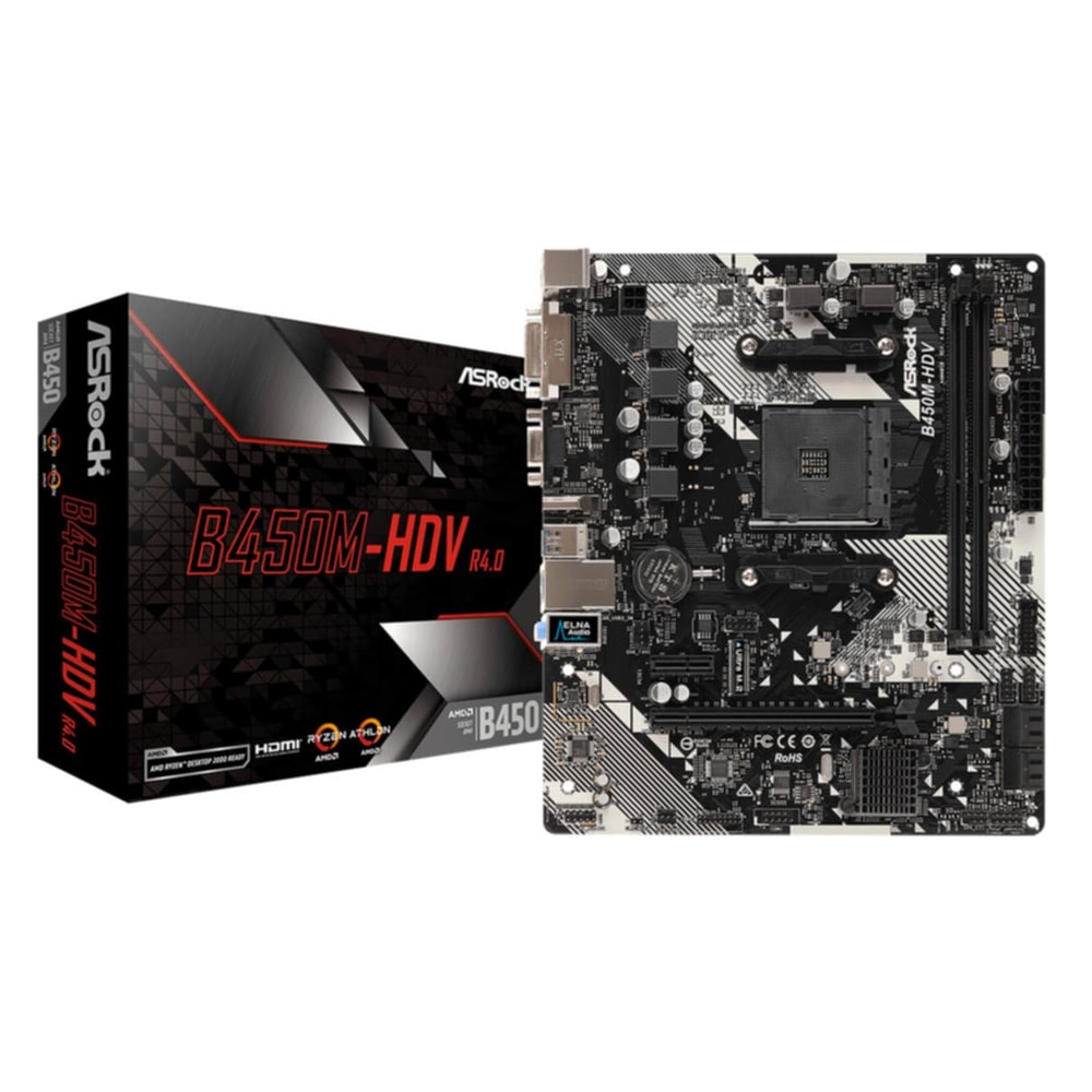 B450M-HDV R4.0 AMD B450 Socket AM4 micro ATX Mainboard