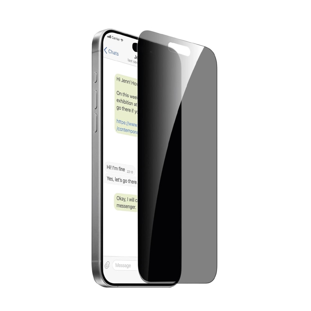 Tempered Privacy Glass for iPhone 16 Pro, Transparent