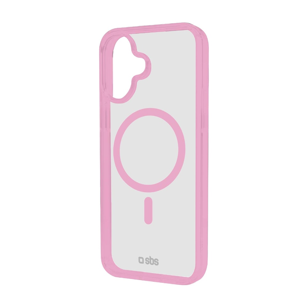 Case für iPhone 16 mit farbigen Rändern, kompatibel mit MagSafe Aufladung, Rosa