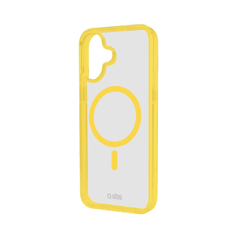 Case für iPhone 16 mit farbigen Rändern, kompatibel mit MagSafe Aufladung, Gelb