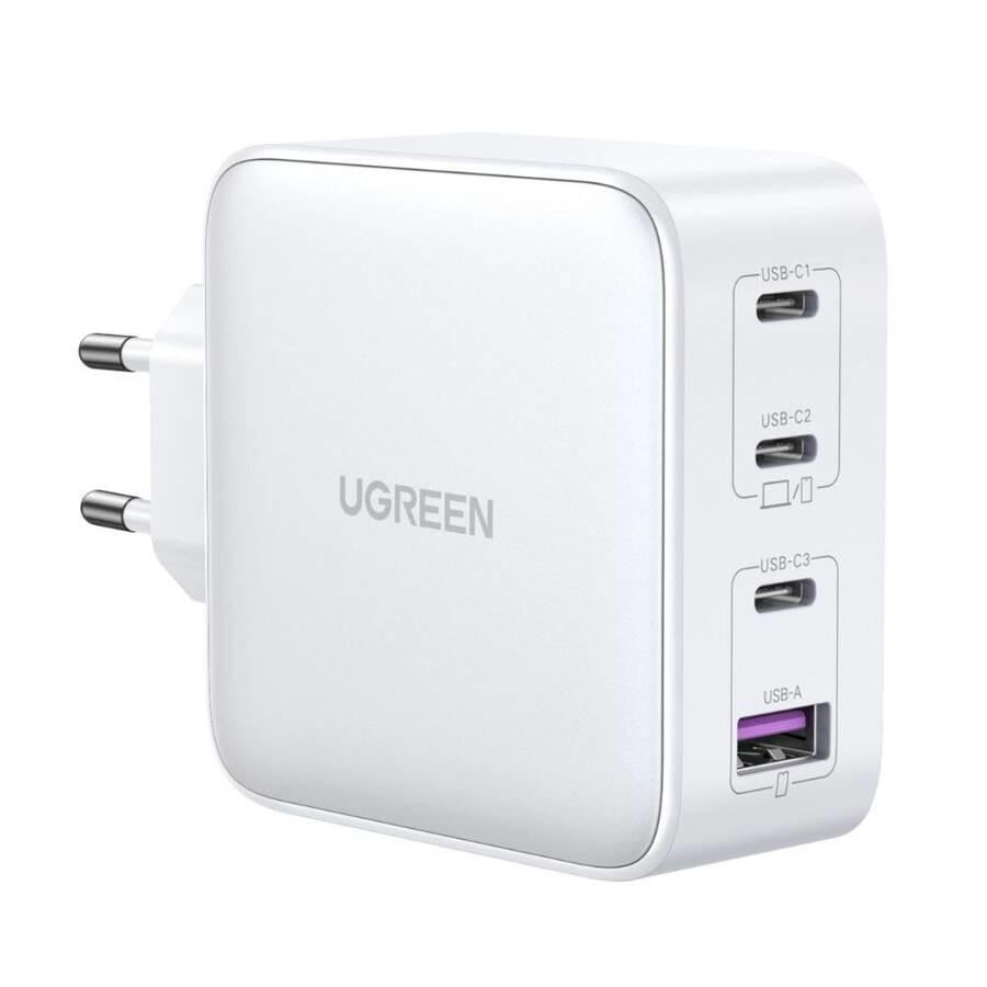 100W GaN Ladegerät, USB-A, USB-C, Weiß