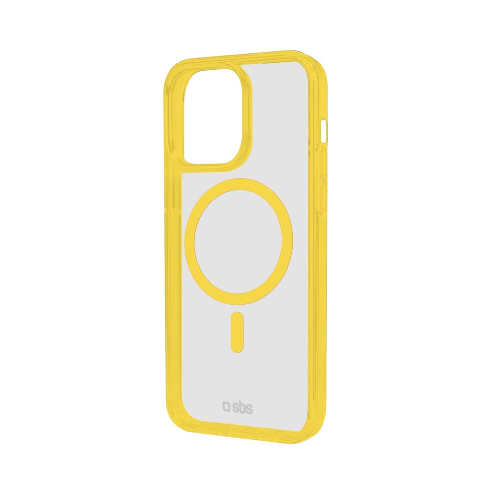 Case für iPhone 16 Pro mit farbigen Rändern, kompatibel mit MagSafe Aufladung, Gelb