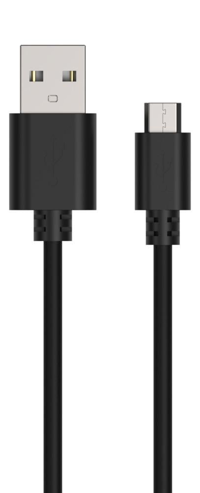 1700-0129 Micro-USB Daten und Ladekabel 1 m, schwarz