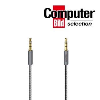 Audio-Kabel "Elite", 3,5-mm-Klinken-St. - St., Metall, vergoldet, 0,75 m (00200508)