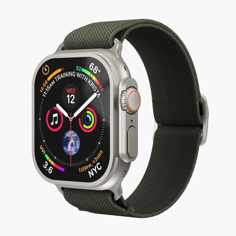 Watch Strap - Classic Nylon Loop - Armband für Apple Watch 44 / 45 / 46 / 49 mm, Olive Armband