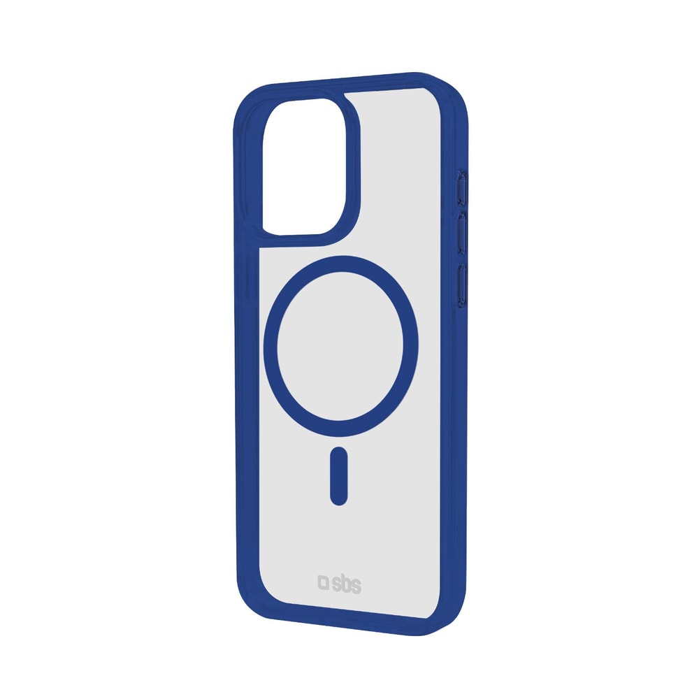 Case für iPhone 16 Pro Max mit farbigen Rändern, kompatibel mit MagSafe Aufladung, Blau