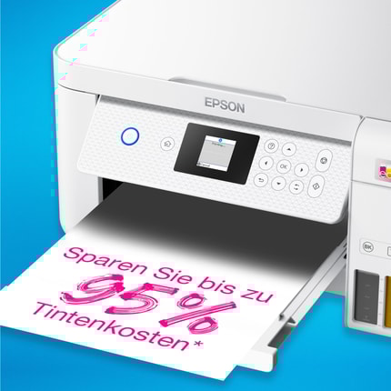 Abbildung Sparen Sie bis zu 95 % an Druckkosten*  mit den patronenfreien EcoTank Druckern von Epson