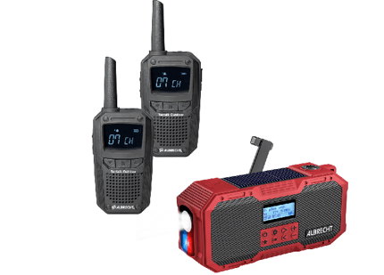 Abbildung Bestehend aus DR 112 DAB+ Radio und 2x Funkgeräte Tectalk Outdoor