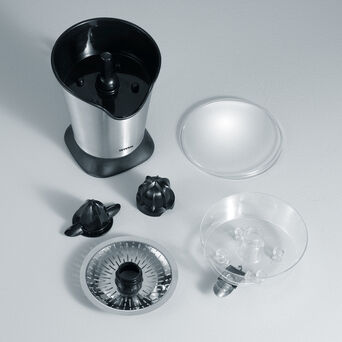 Abbildung 2 verschieden große Presskegel für alle Fruchtgrößen, zur leichteren Reinigung herausnehmbar.