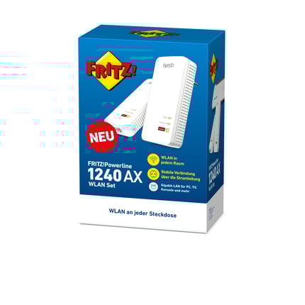 Abbildung Gigabit-Powerline und Wi-Fi 6 energiesparend an jeder Steckdose