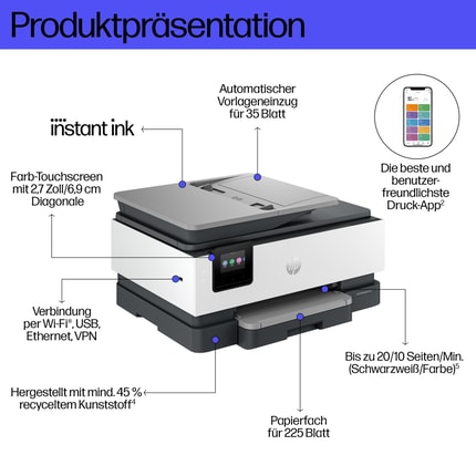 Abbildung HP OfficeJet Pro 8134e All-in-One – Der Profi-Drucker für Ihr Homeoffice