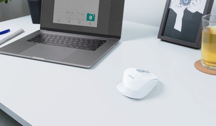 Abbildung Hochwertige Funkmaus mit komfortablem Design und integriertem Akku