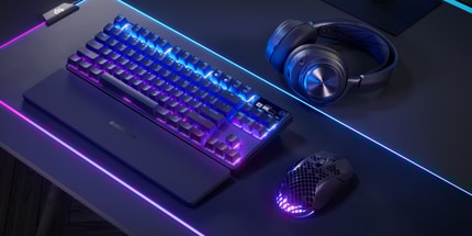 Abbildung Gaming-Tastatur ohne Ziffernblock mit anpassbaren, mechanischen Schaltern